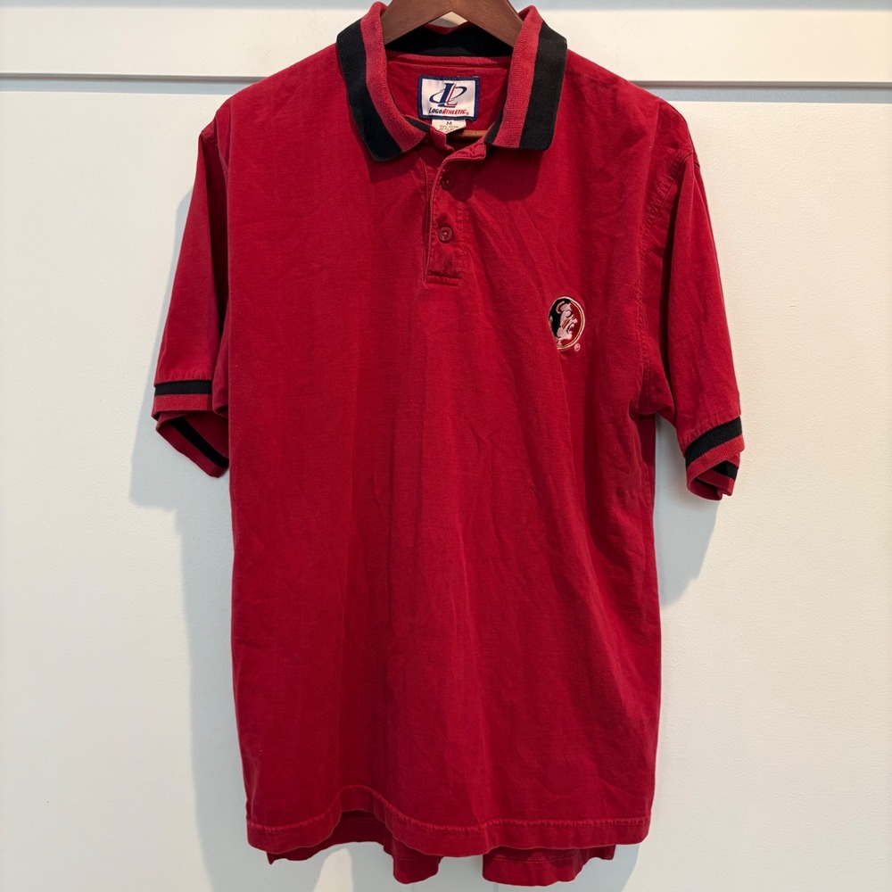 Vintage Florida State Seminoles Polo Mens Medium NCAA Football Logo Athletic